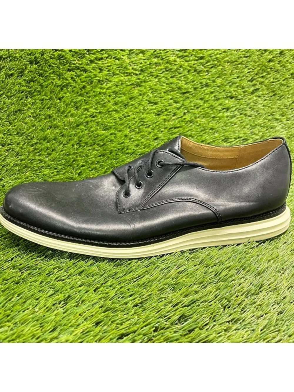 Cole Haan OriginalGrand Mens Size 11 Black Casual Leather Plain Toe Oxford Shoes